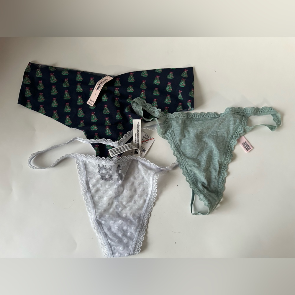 Victoria‎ secret thongs  - White, Green, and Black